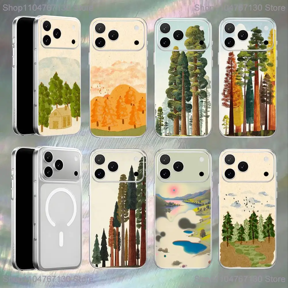 

Refreshing and healing forest Phone Case For iPhone 17,16,15,14,13,12,11,Pro,Max,Plus,E,Air,Mini Magnetic Magsafe Frosted Clear