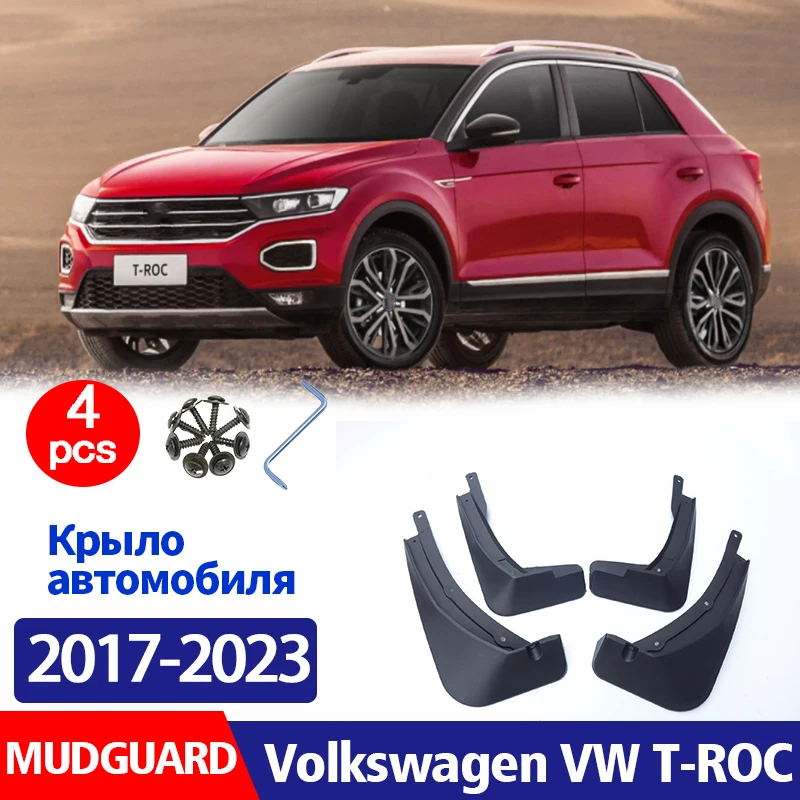 

2017-2023FOR Volkswagen VW T-ROC T Roc Mudguard Fender Mud Flap Guards Splash Mudflaps Car Accessories Front Rear 4pcs Mudguards