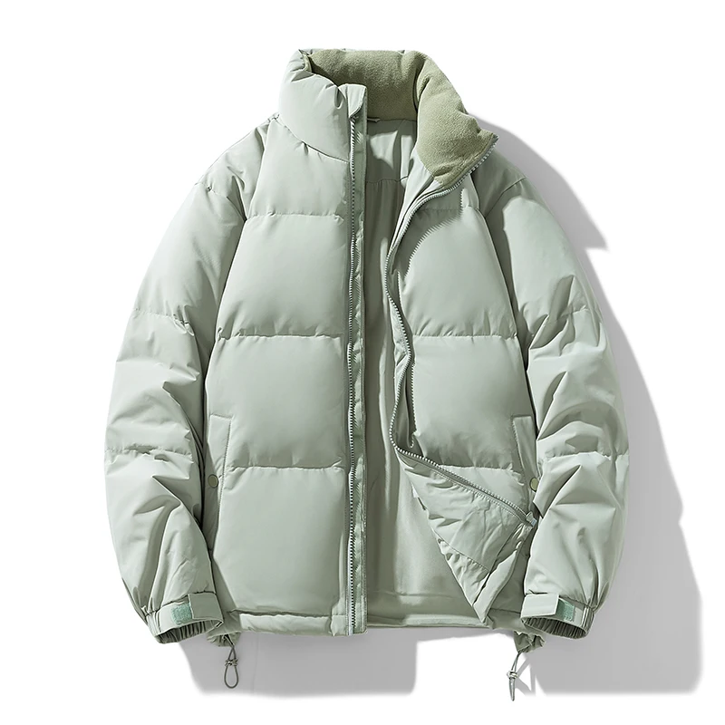 Men's Thickened Winter Puffer Jacket Stand Collar Bread Style New National Standard Casual Down Jacket for Couples
