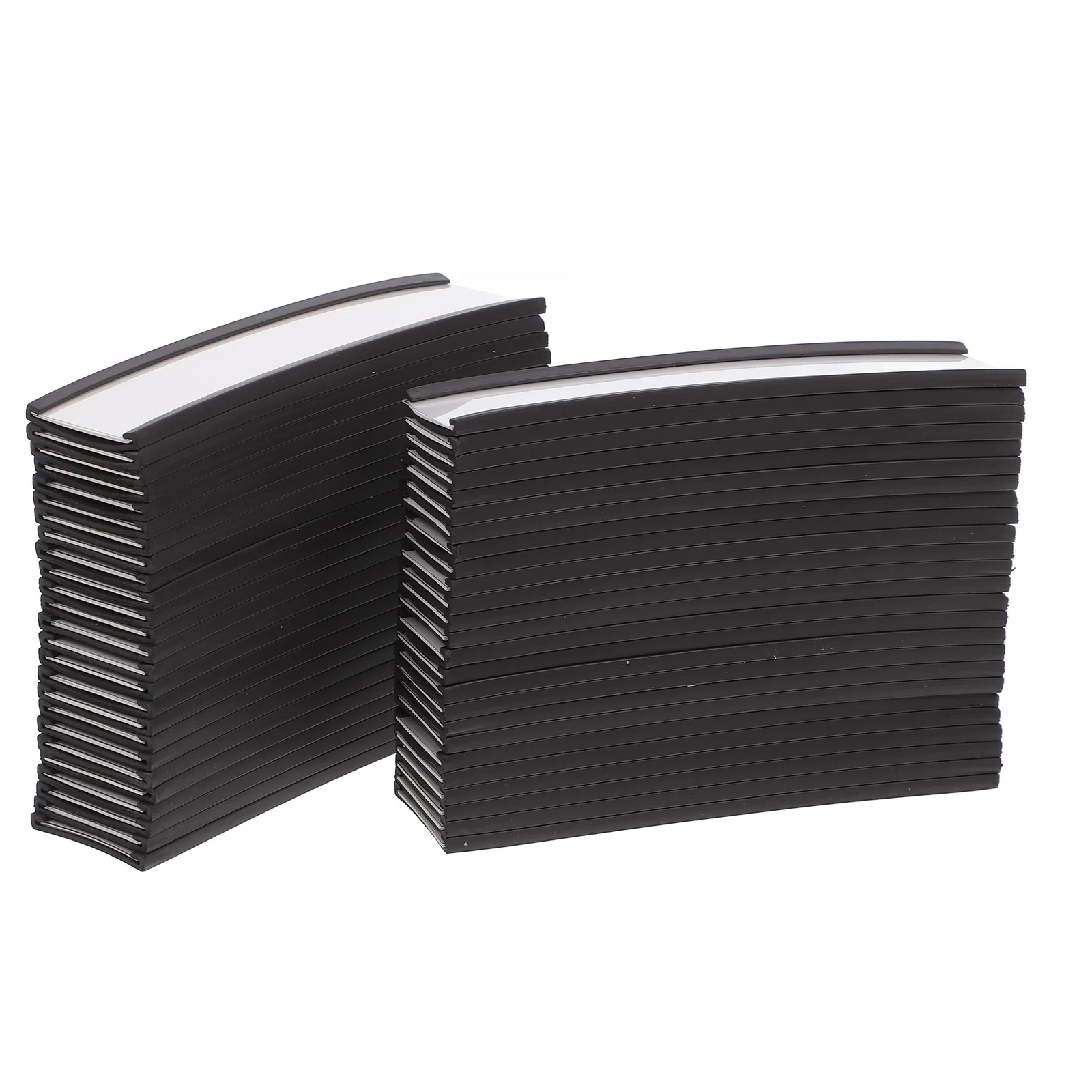 50 Pcs Labels Plug-in Holder Business Card Magnets Protector Sleeve Magnetic Data Holders Protectors Black Shelf