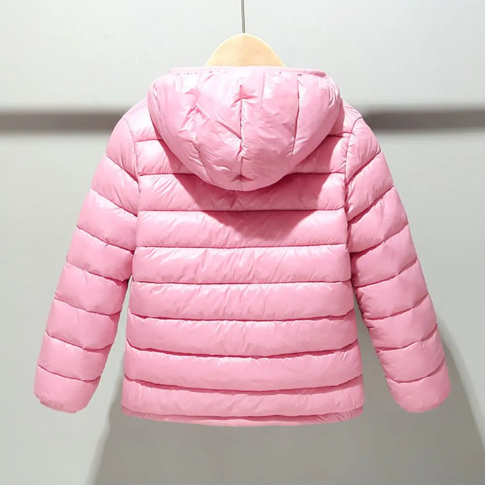 Boys Girls Hooded Padded Coat Lightweight Winter Warm Jacket Children Casual Outerwear Autumn Cotton Clothing For Kids