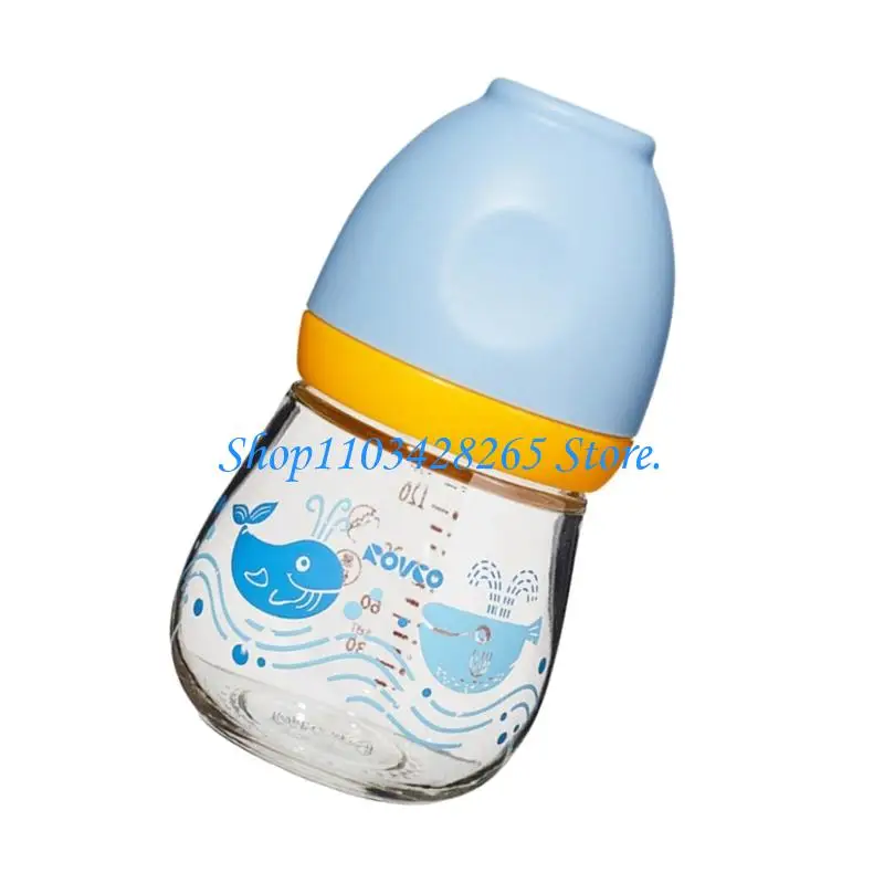 زجاجة رضاعة زجاجية آمنة للأطفال بسعة 150 مل/5 أونصة بتصميم رقبة واسعة لسهولة التنظيف G2TE #4