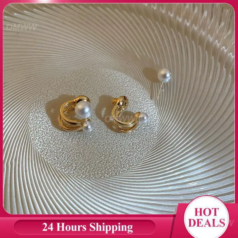 Double With Stud Earrings Statement Piece Feminine Women's Multi-function Jewelry Pearl Earrings Popular Highest Evaluation Chic