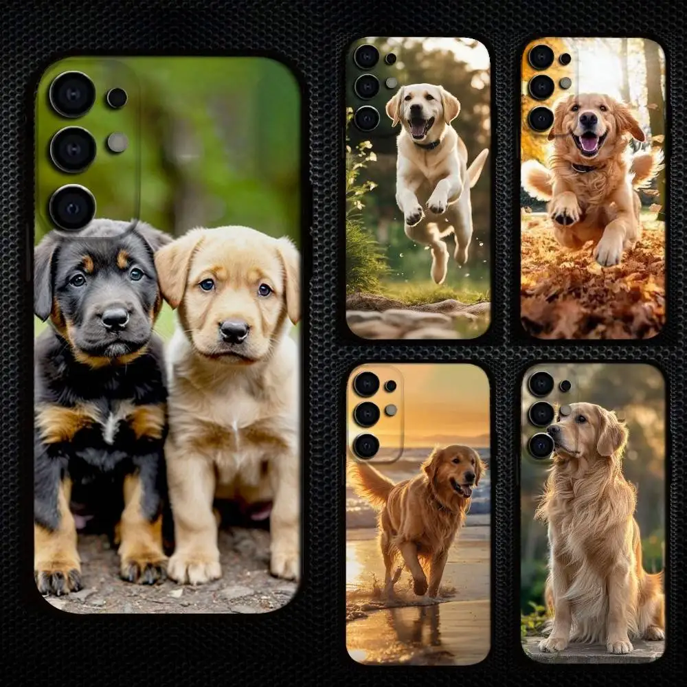 

Labrador Golden Retriever Dog Phone Case For Samsung S25,S24,S21,S22,S23,S30,Ultra,S20,Plus,Fe,Lite,Note,10,9,5G Black Cover