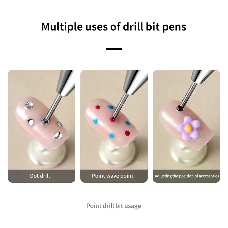 Double Headed Nail Art Pen Nail Rhinestone Picker Wax Pen Gel UV Brush Diy Manicure Nail Art Tools Silicone Head Carving Pen