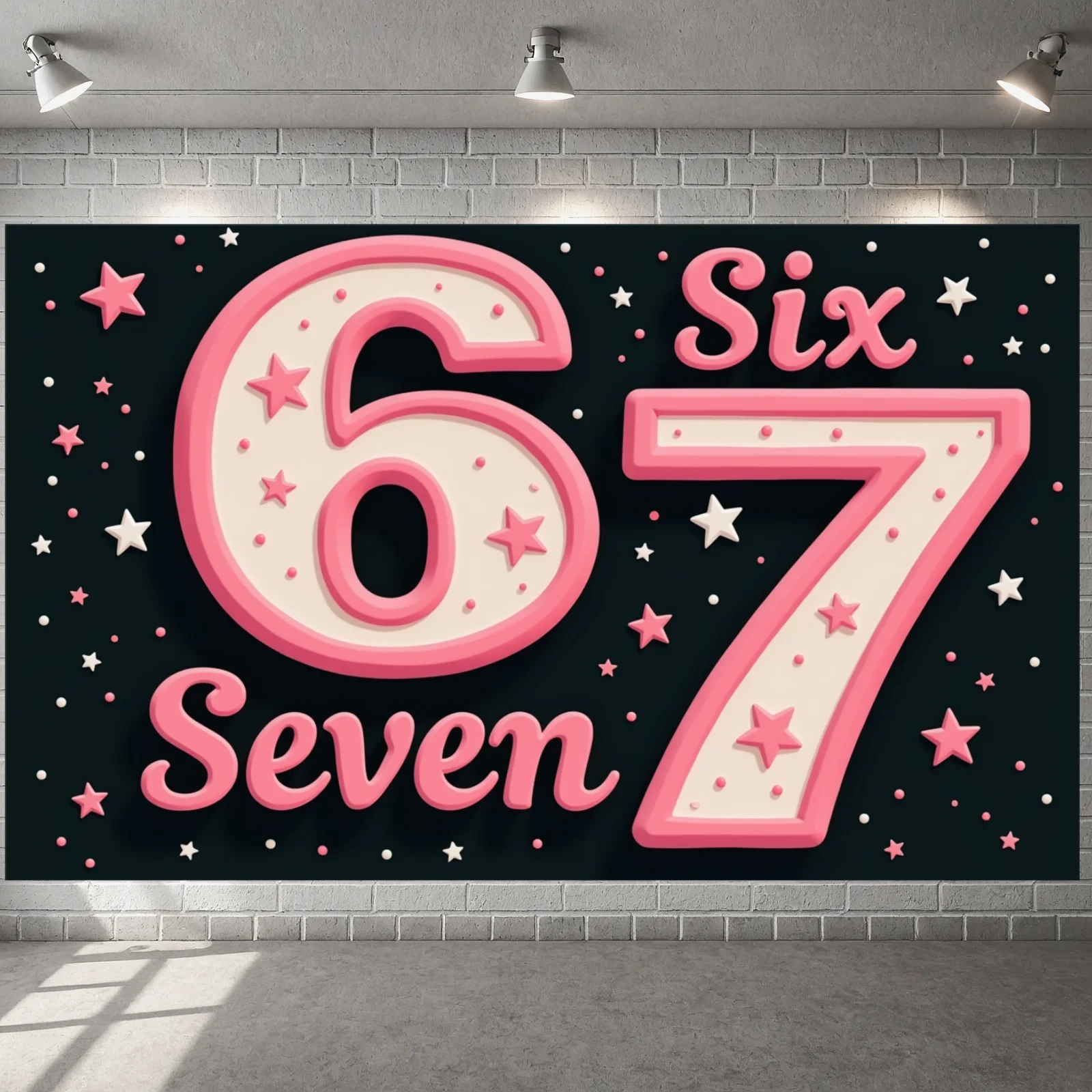 7th Birthday Banner Festive 7 Year Old Backdrop 6 Year Old Display Star Pattern Seven Birthday Banner For 6 Year Old Party