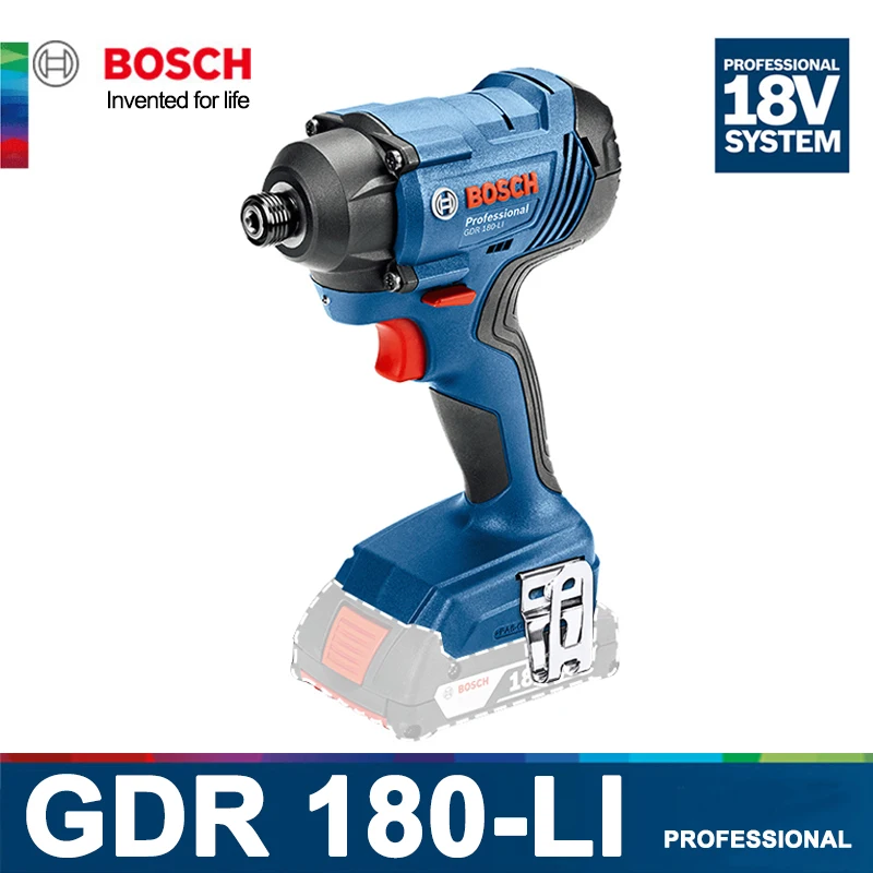 Bosch Impact Driver GDR 180-LI Cordless Wrench Electric Screwdriver 18V Lithium Battery Rechargeable Screw Driver Spanner