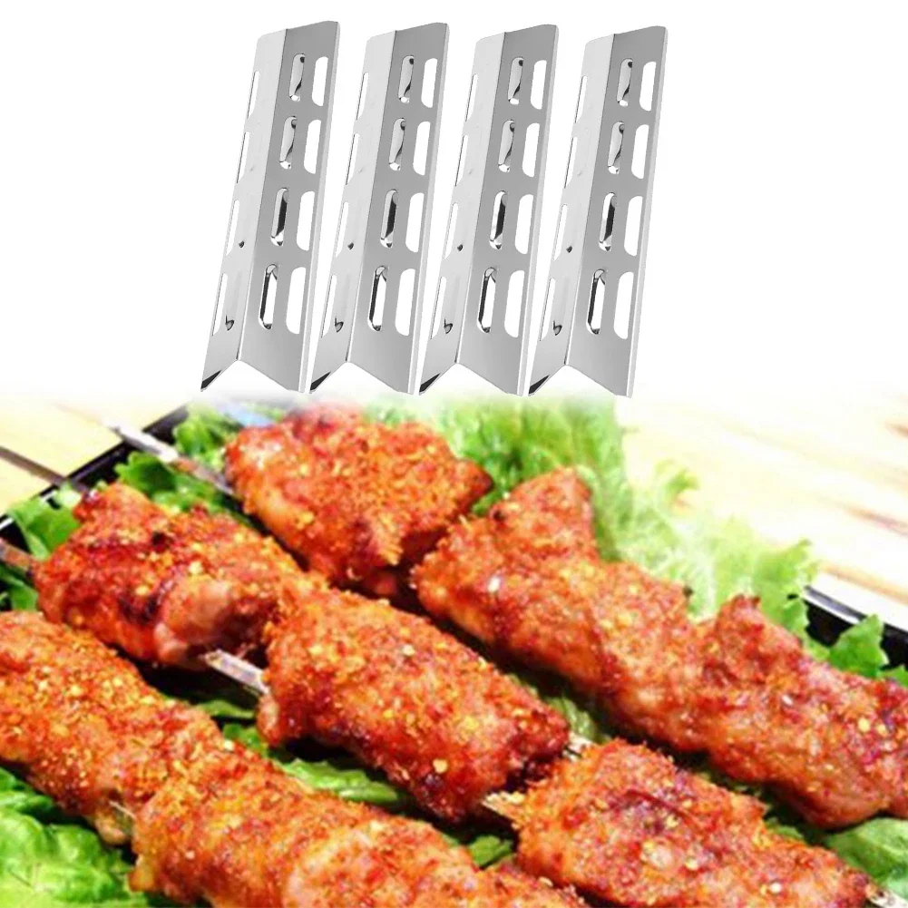 

4PCS Stainless Steel Heat Plates Optimal Heat Distribution Replacement Part For KENMORE For Master Forge Popular Gas Grill Model