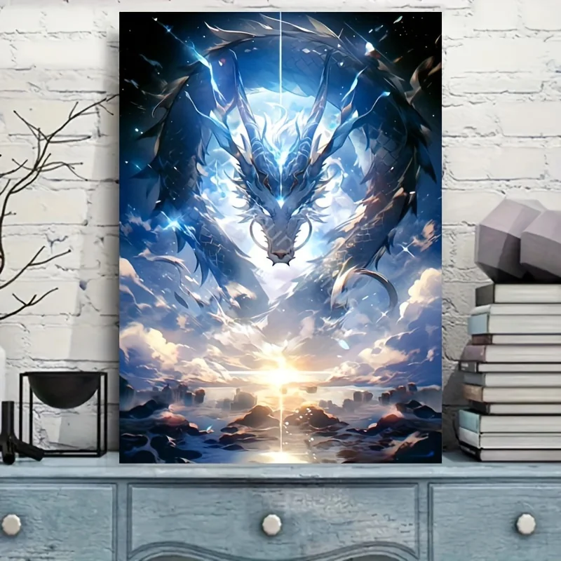 1000 pezzi puzzle drago, cartone senza cuciture per adulti spesso e durevole, 19,7x27,5 pollici, multicolore, rettangolare, portatile, b