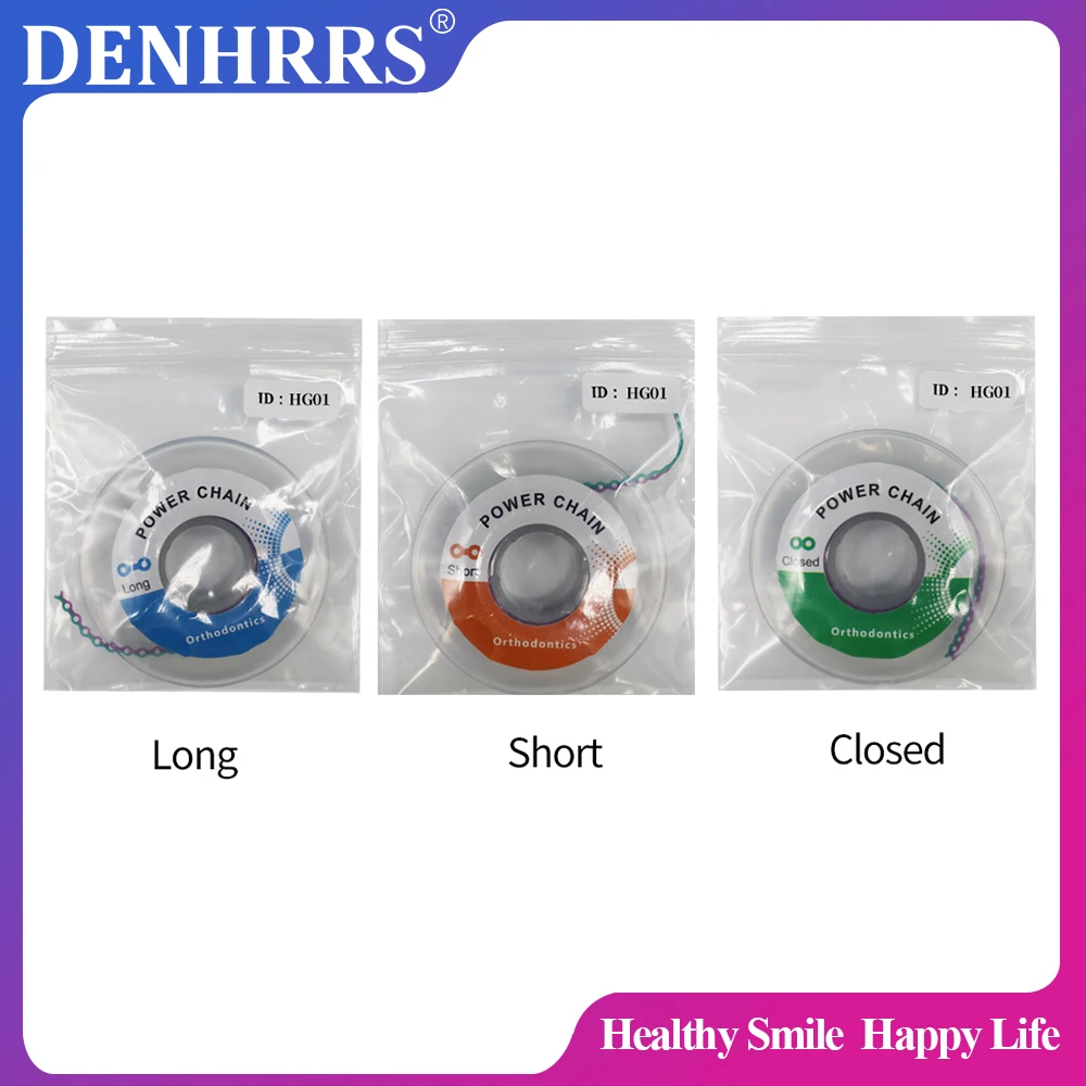 Dual Color Dental Orthodontic Power Chain 15Feets/Roll Chain Short Type Two Tone
