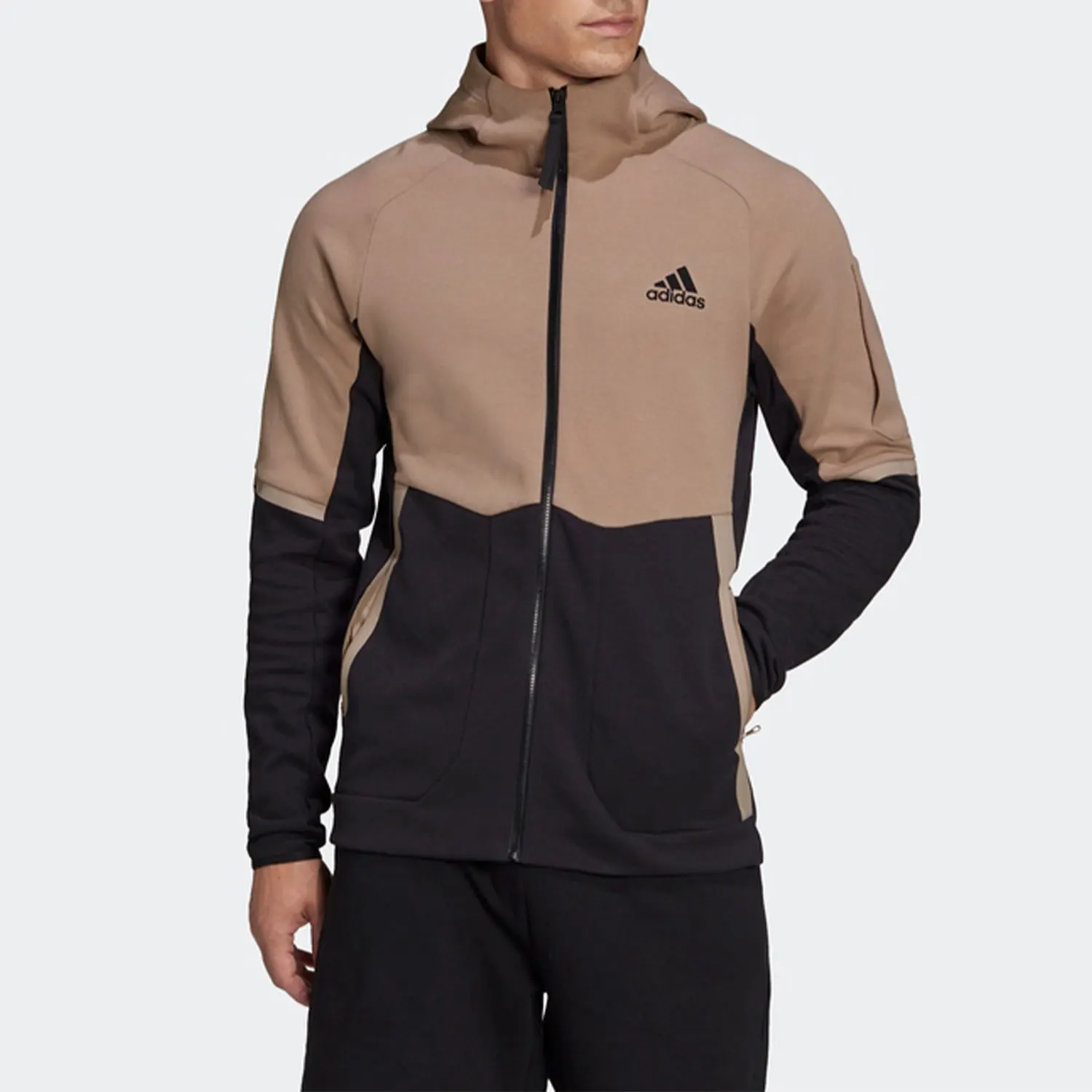 Adidas Originals New Season Men's Patchwork Running Hooded Knit Jacket HE5033