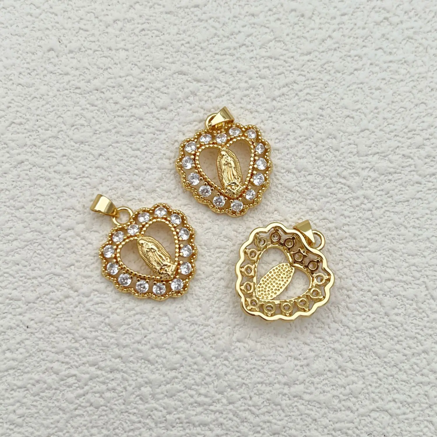 5 Religious Personality Statue Cross Zircon God's Virgin Pendant Accessorie DIY Pearl Necklace Jewelry Making Material Wholesale