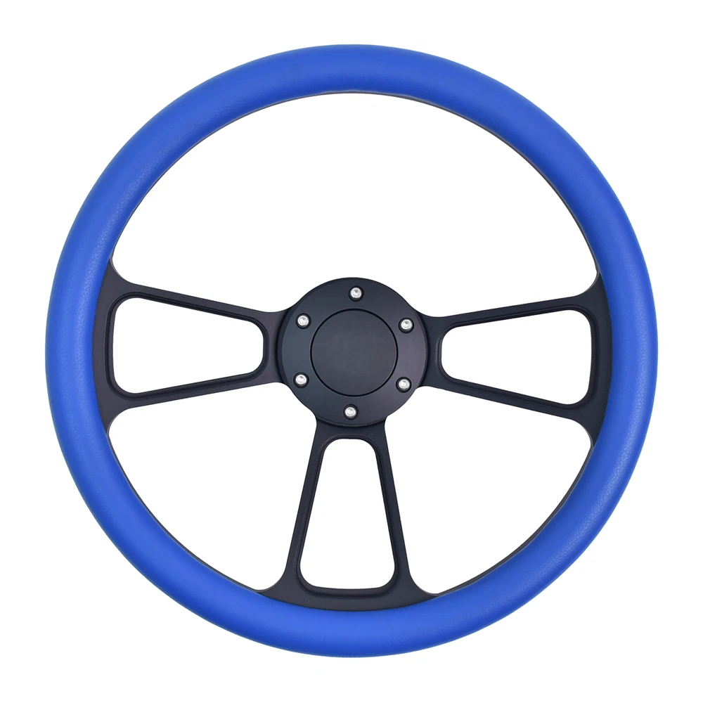 340mm Blue Classic Retro Steering Wheel 2inch Depth Racing Drift Sport Steering Wheel for Chevy