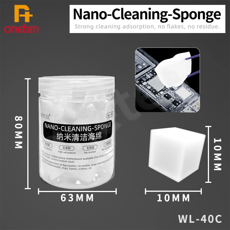 WYLIE WL-40C Nano Cleaning Sponge Without Residual High Adsorption High Density for Mobile Phone Motherboard Chip Cleaning Tool