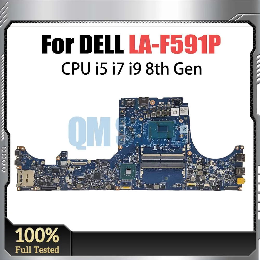 Carte mère d'ordinateur portable LA-F591P pour Dell Precision 7530 Carte mère d'ordinateur portable CN-02NRRM 2NRAnyway avec E-2176 E-2186 I5 8th CPU