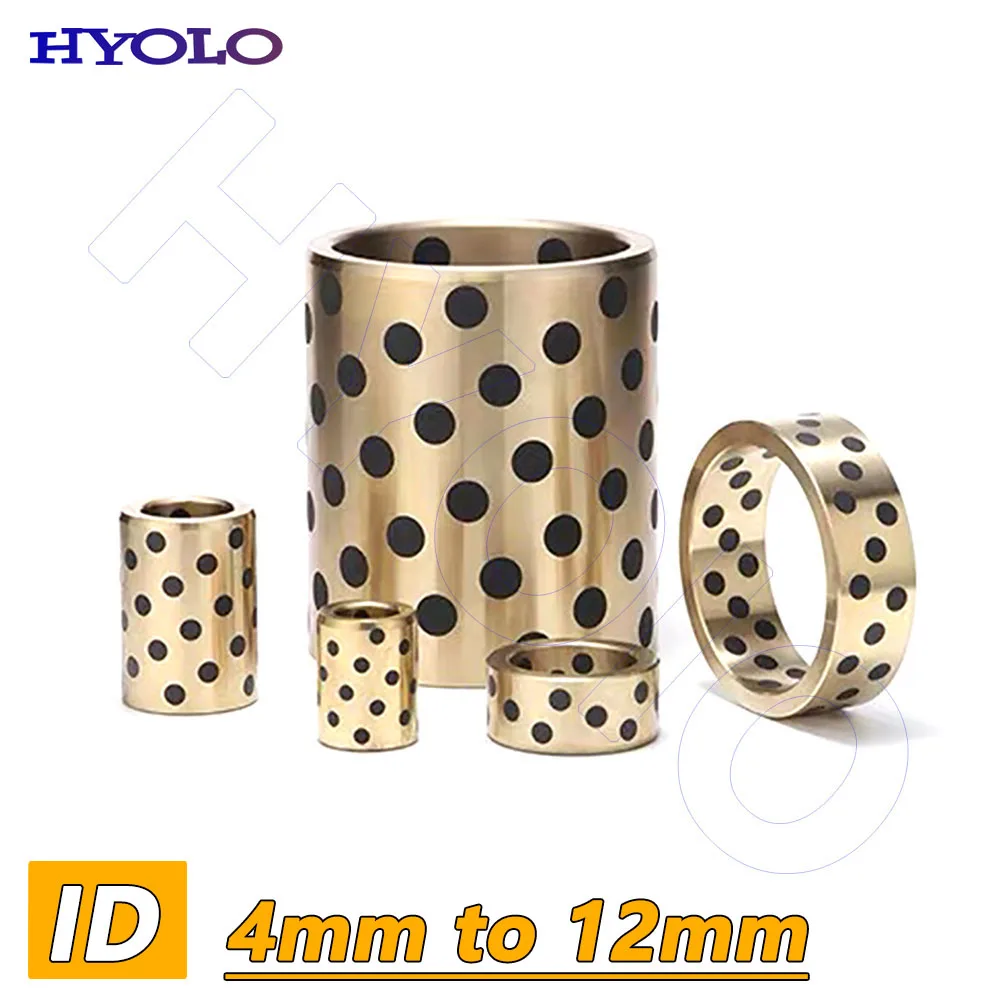 

1PCS Brass Sleeve Oil Free Self Lubricating Copper Bushing Hollow Gasket Bracket Bore 4mm to 12mm