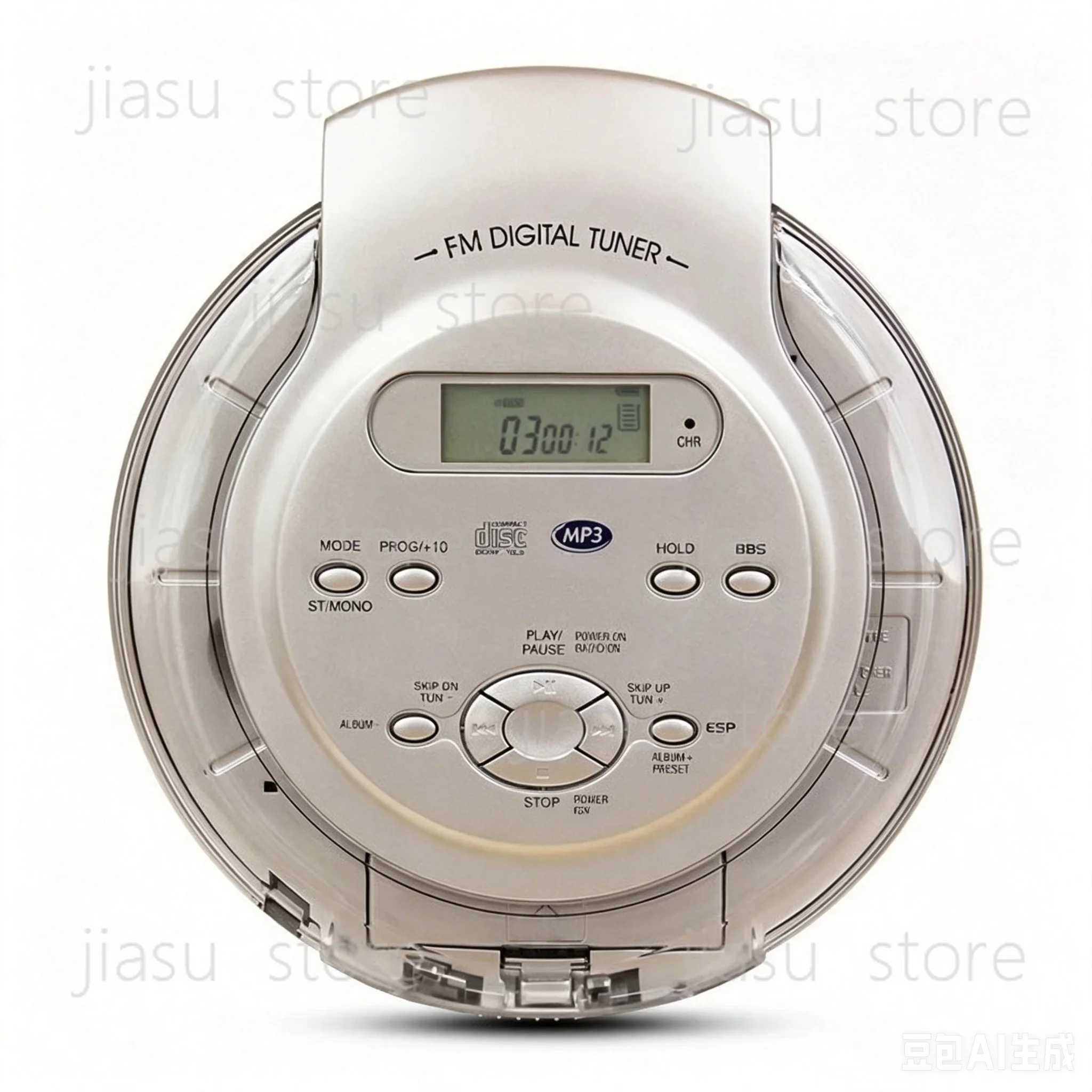 Portable CD player, Walkman CD player, English CD support Silver