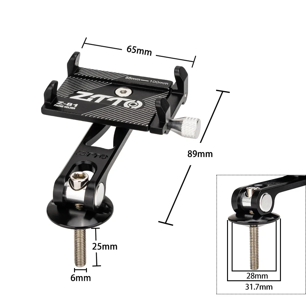 ZTTO Phone Holder Aluminum Alloy Universal Bike Smartphone Holder Bicycle Fork Star Nut Stem Top Mount For Cycling Accessories