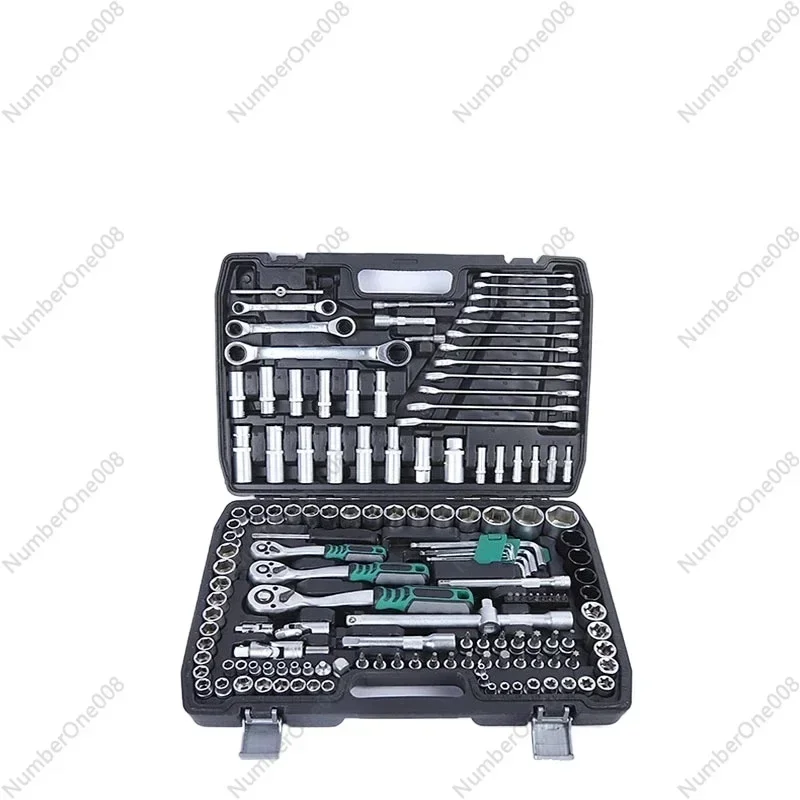 151 Piece Set of Automotive Repair PC Tool Combination with Upgraded S2 Ratchet, Pearl Nickel Matte Mirror Surface Optional