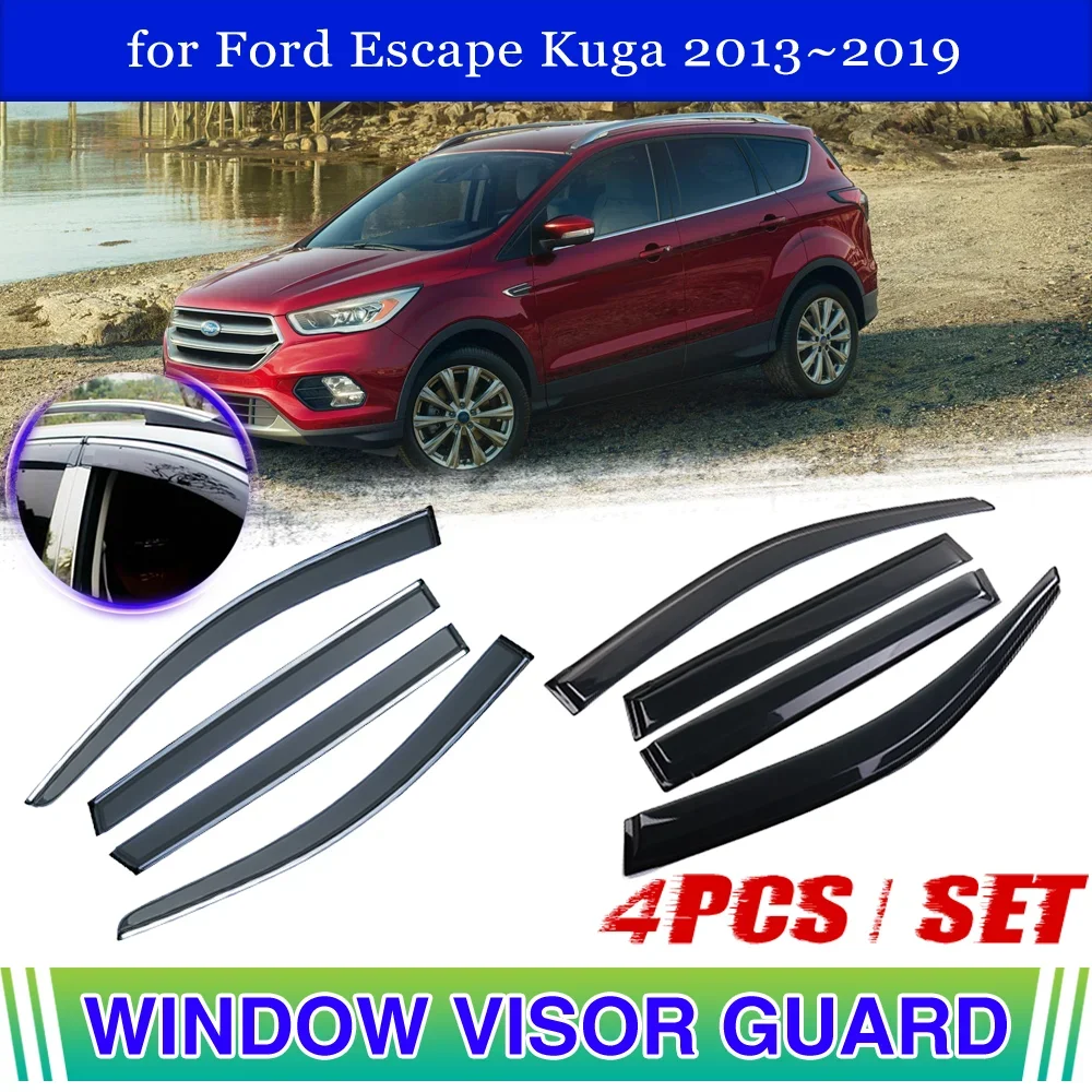 

Car Window Visor for Ford Escape Kuga 2013~2019 2014 Vent Awning Door Sun Rain Eyebrow Smoke Guard Cover Deflector Accessories