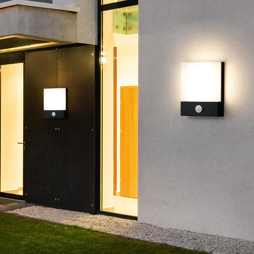 Outdoor Waterproof LED Wall Light Garden Villa Doorway Balcony Body Sensor Light Outdoor Lighting