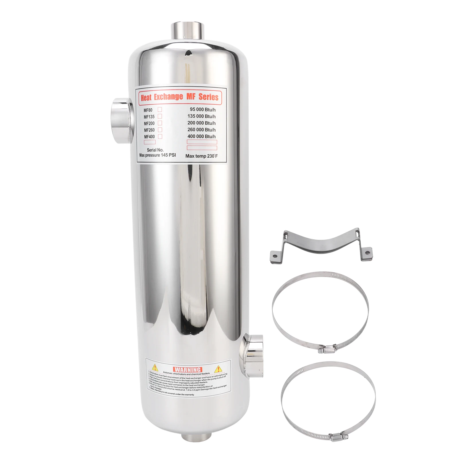 60KW Pool Heat Exchanger Equipped Stainless Fixed Bracket Easy To Install Thermostat Heater Pool Circulating Heating Equipment