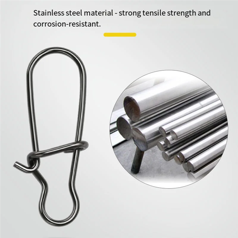 

RTENTE-100PCS Black Strengthen Quick Snap Hook Connection Ring For Lure Fishing Accessories 10 For Hard Baits Or Soft Baits