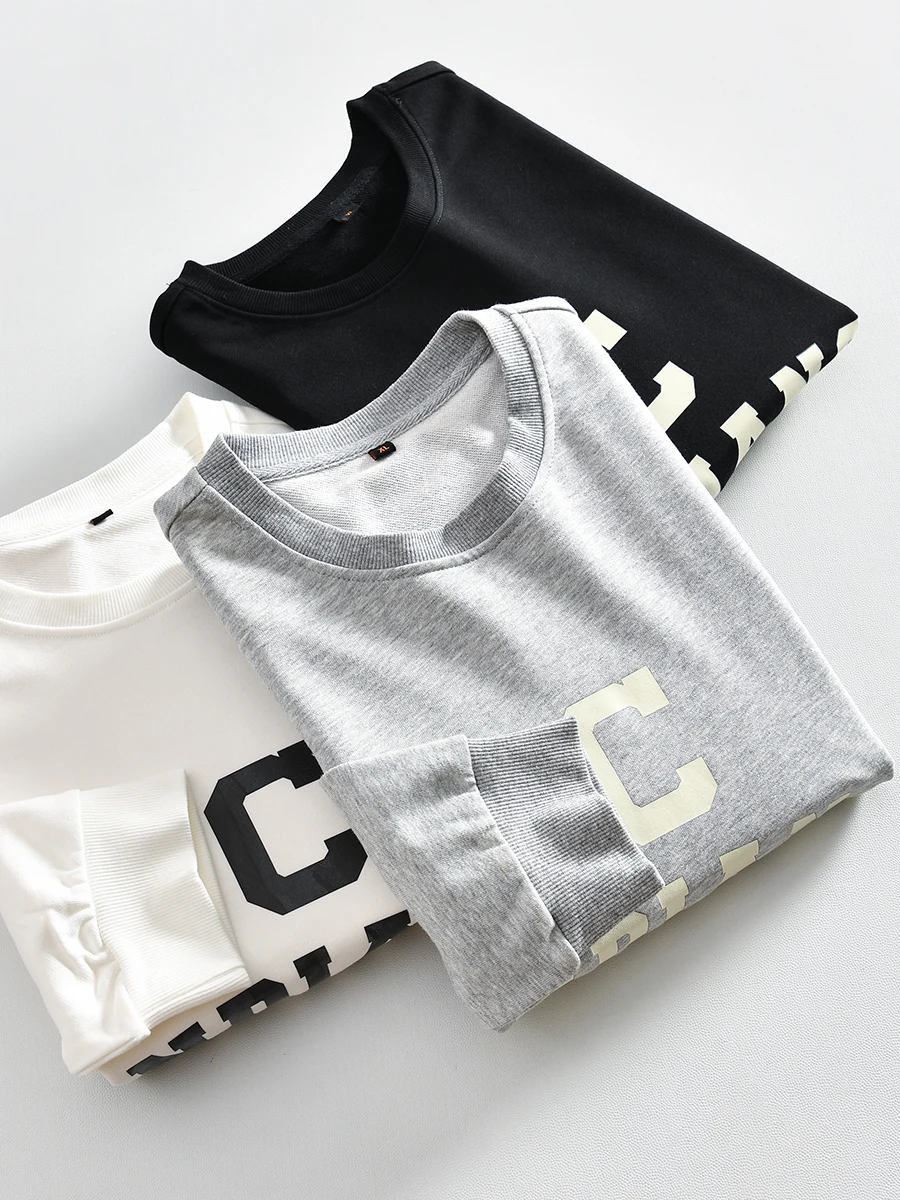 

Good Reputation High Quality round Neck Sweatshirt Men's Casual Sport Letter Print Cotton Fleece Comfortable Autumn New Style