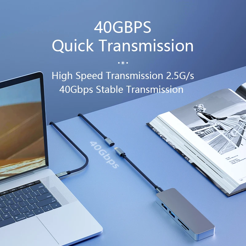 كابل شحن USB إلى Type-C ، شاحن سريع ، نقل بيانات 40Gbps Trans ، 8K للكمبيوتر المحمول Vivo MI ، الأحدث ،