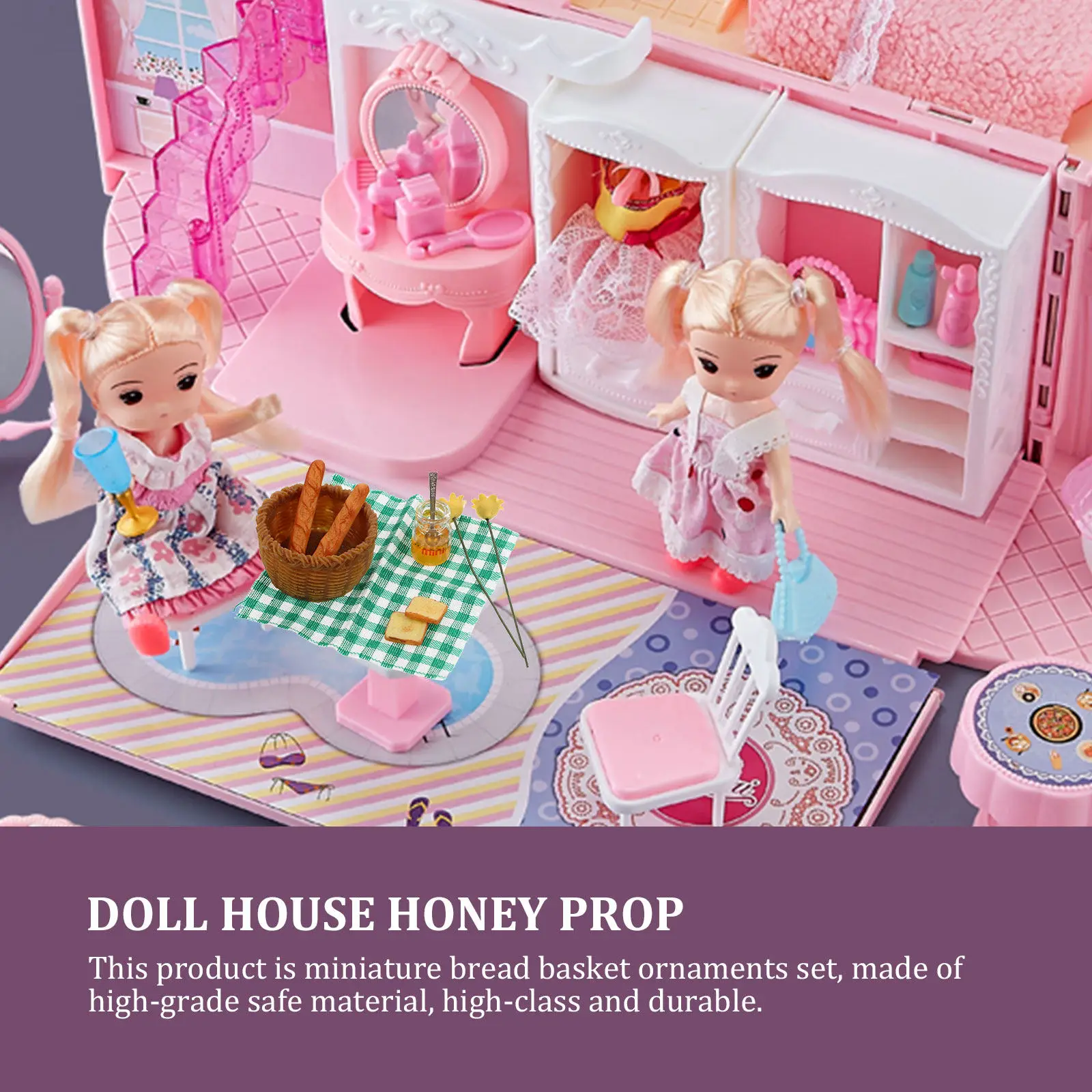 

1Set Miniature Honey Bread Basket Compact Lightweight Long-Lasting Home Ornament School Party Decoration House Bread Basket