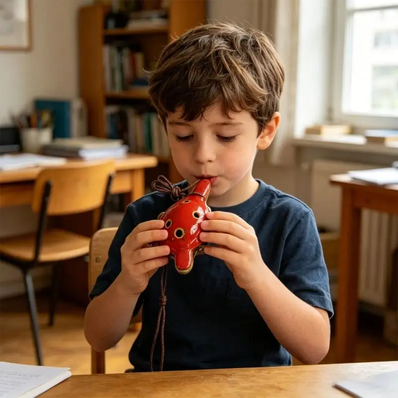 U2JB C Ceramic Ocarina With 6 Holes For Classical Music Lovers And Beginner