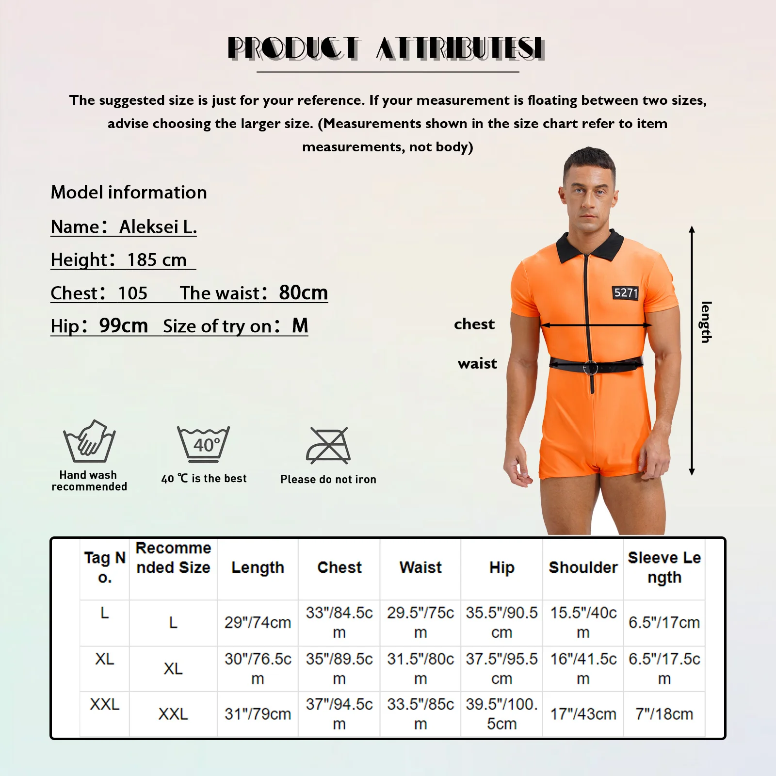 Herren Erwachsene Gefangene Rollenspiel Kostüm Uniform Phantasie Ball Halloween Party Outfit Reiß verschluss Kurzarm Jumps uit Bodysuit mit Gürtel