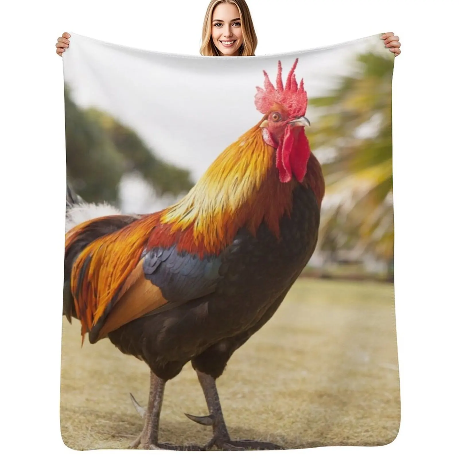 

Rooster Throw Blanket Retros Hairys Blankets For Bed heavy to sleep Blankets