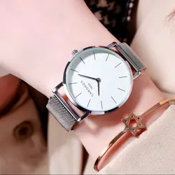 CHRONOS Women Watch Ladies Luxury Simple WristWatches Stainless Steel Mesh Strap Band Japan Quartz Movement Clock CH33