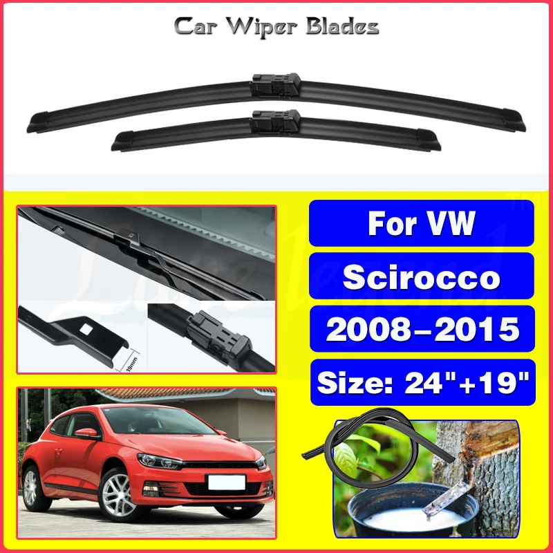 

For VW Scirocco 2008-2015 Car Accessories Front Windscreen Wiper Blade Brushes Wipers 2015 2014 2013 2012 2011 2010 2009 24"+19"