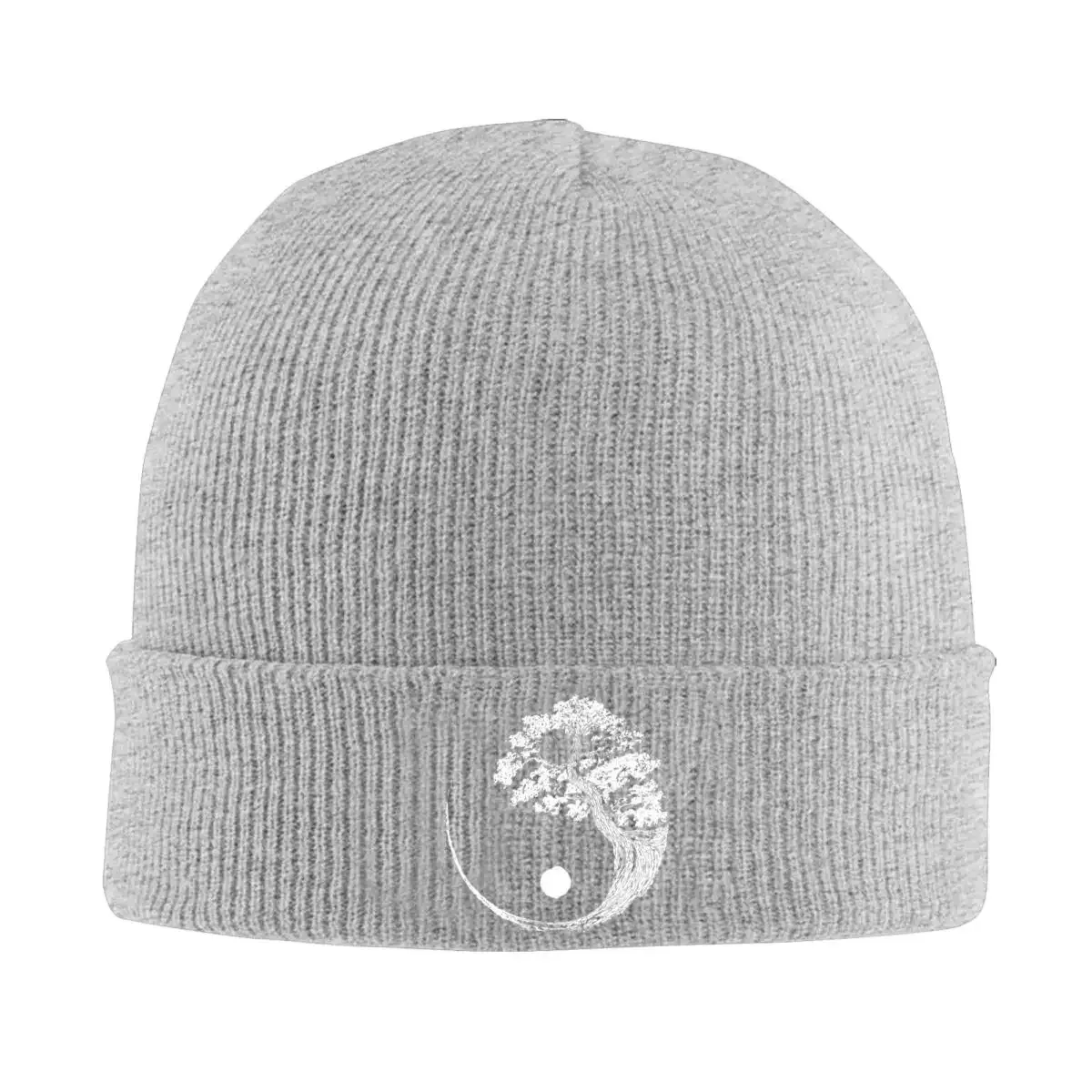 Yin Yang Bonsai Tree Knitted Beanie Unisex Warm Winter Hat for Men Women