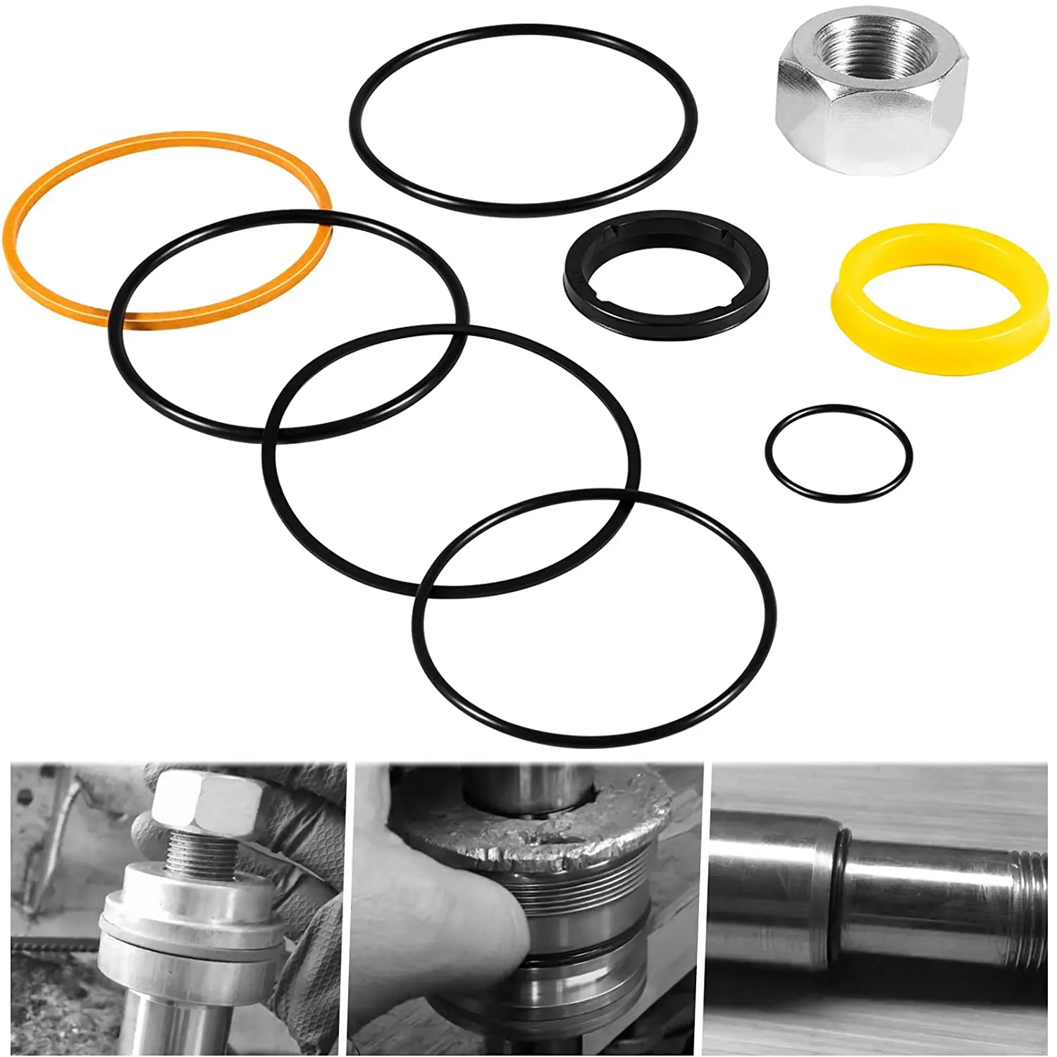 

7135551 Lift Hydraulic Cylinder Seal Kit for Bobcat Skid Steer Loader 630 631 632 641 642 643 645 653 730 731 732 741 742 751