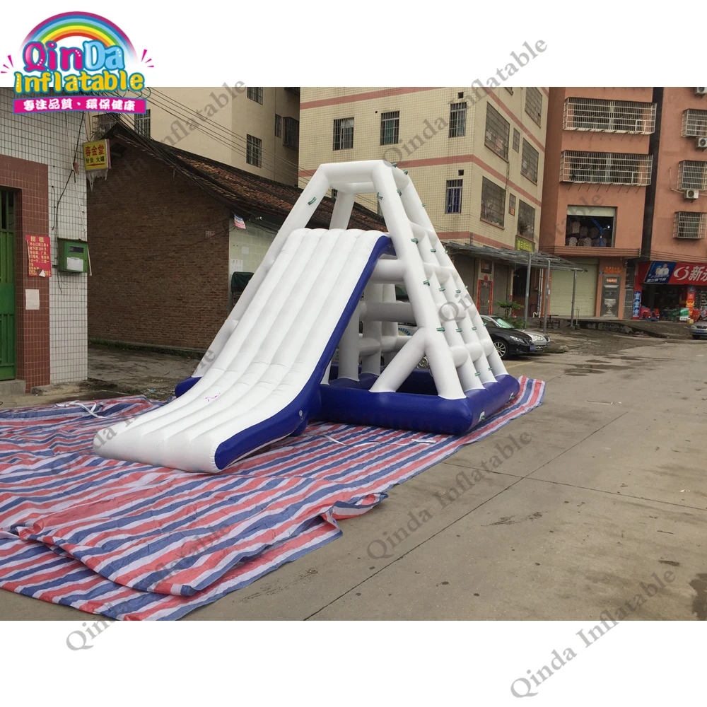 Free Air Pump Inflatable Floating Slide On Water,Water Park Use Inflatable Climbing Slide For Sale