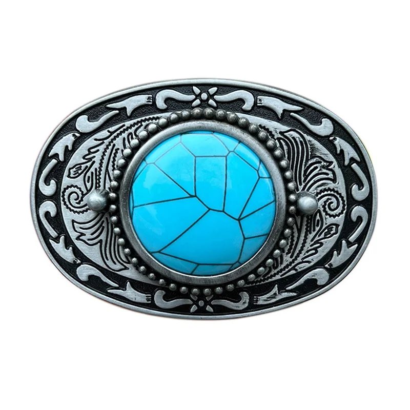 Hebilla de cinturón turquesa vintage con estilo