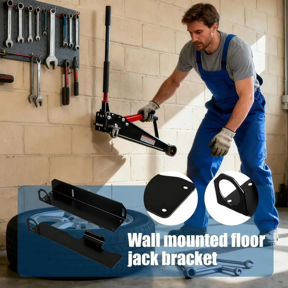 2pcs Heavy Duty Jack Stand Wall Mount Metal Brackets Space Saving Wall Storage Rack Secure Mount Wall Mount Floor Jack Mount