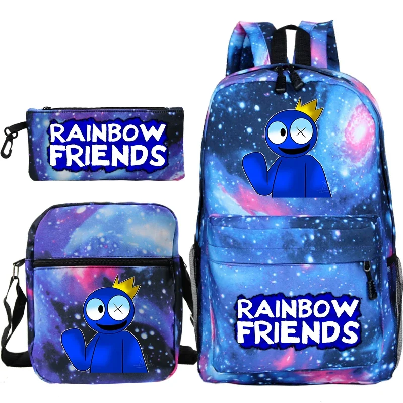 Game Rainbow Bcakpack Friends for Boys Children Funny Cartoon Rucksack kids Mochila Students Backpack 3pcs Set Girls School Bag