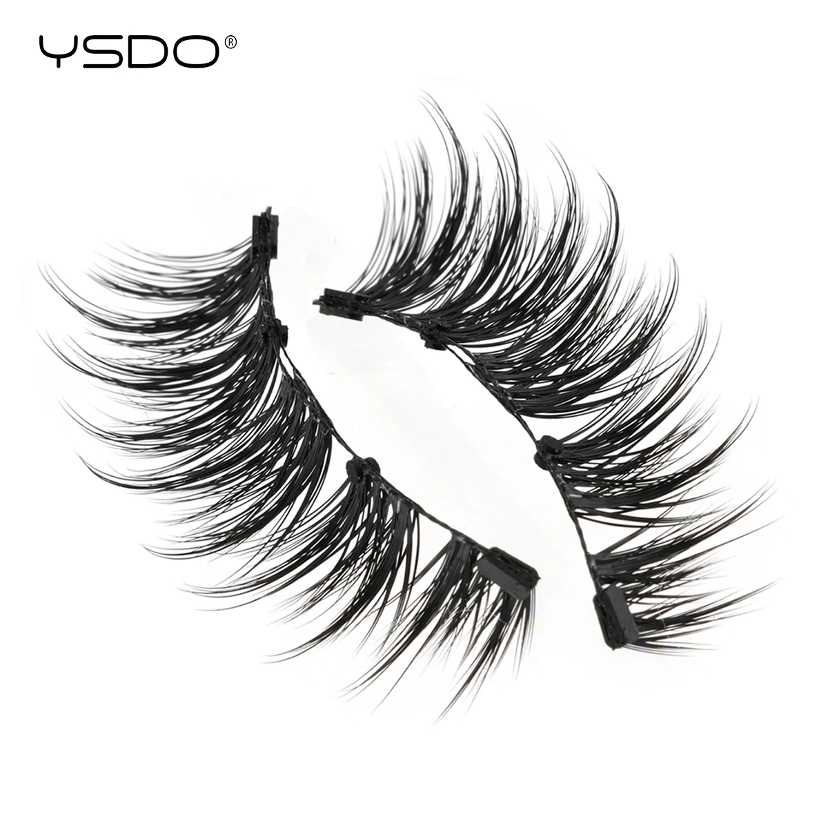 YSDO Magnetic False Eyelashes Fluffy Natural Faux 3D Mink Lashes Glue-Free Soft Wispy Magnetic Lashes Long-Lasting Makeup Tools