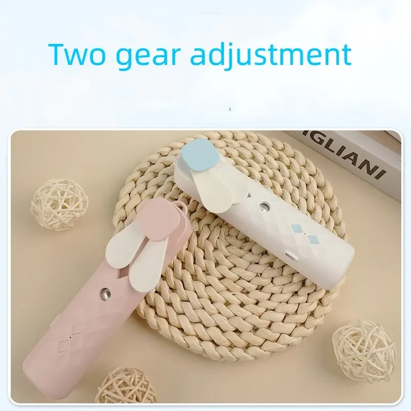 Портативный вентилятор 2 в 1, увлажнитель воздуха, перезаряжаемый через USB, ручной вентилятор, вентилятор для распыления воды, отпариватель для лица, кондиционер, охлаждающий вентилятор