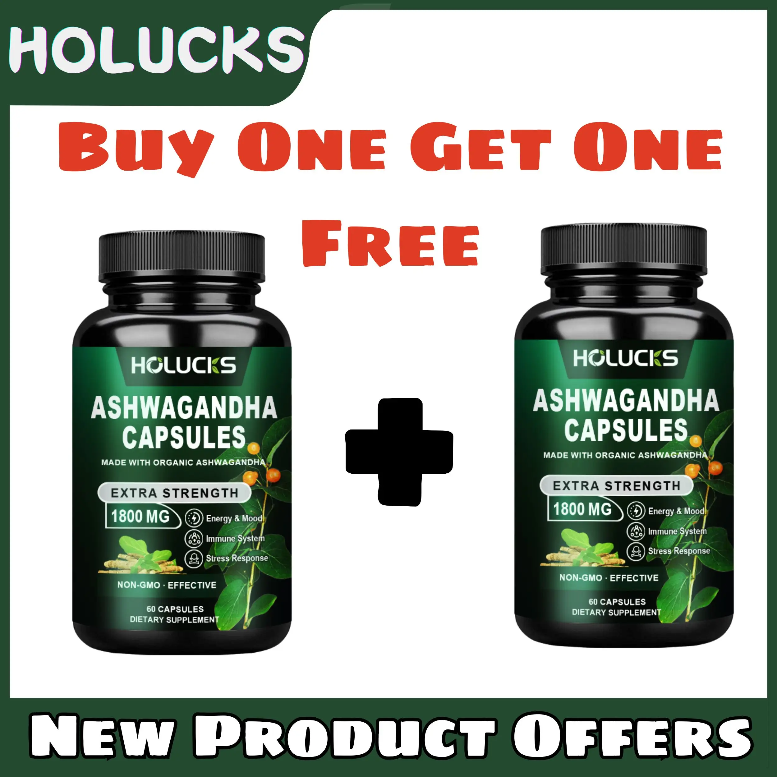 

Капсулы с экстрактом Holucks Ashwagandha поддерживают стресс и снятие настроения, улучшают сон, повышают фокус и здоровье мозга