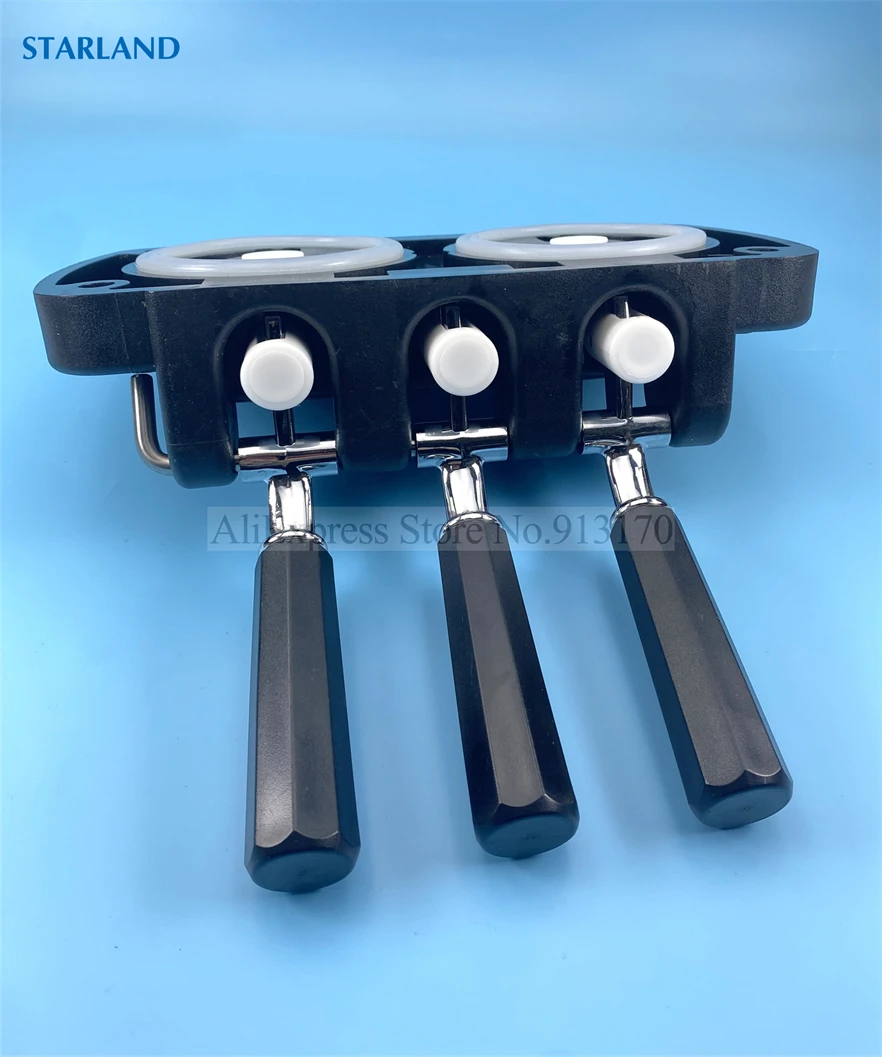 One Set Valve Block Front Panel Spare Parts Accessories ZM168 Soft Ice Cream Machines Frozen Yoghurt Makers 3 Handles Fittings