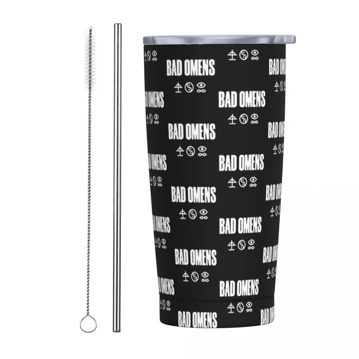 Bad Omens Rock Band Stainless Steel Tumbler Vacuum Insulated Mug Thermal Cold Cup Straws With Lid 20oz