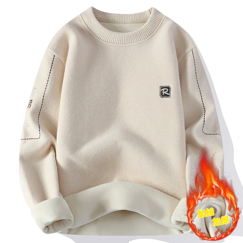 

Men's Fce Lined Casual Thi Long Sve Sweatirt Autumn Winter Faion Streetwear Oversized Comfortable Inner irt