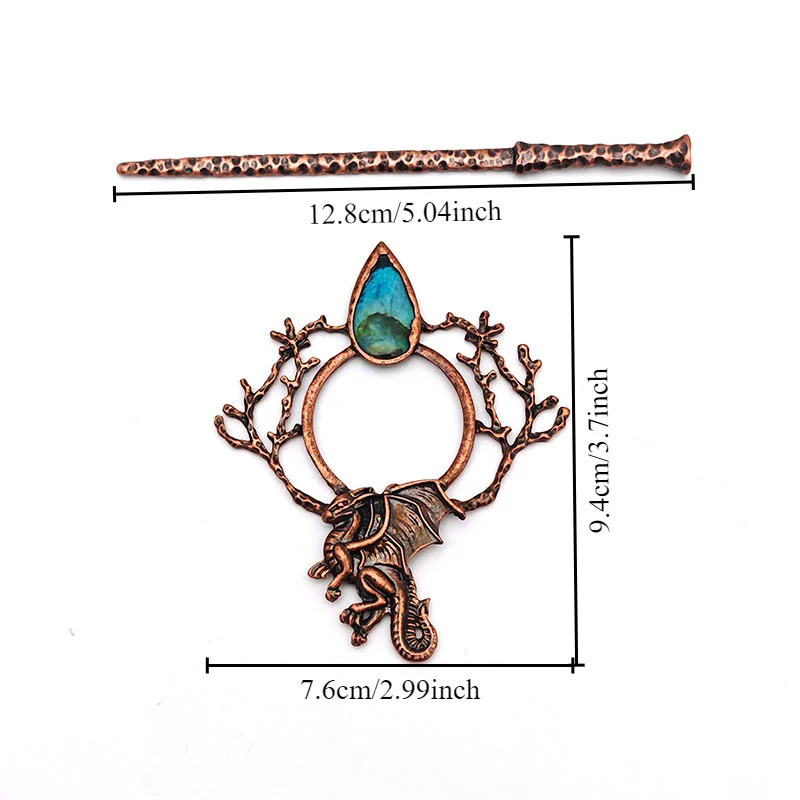 2 Styles Kleine und einzigartige Retro Vijinglong Legierung Damen Haarnadel Antike Farbe Haarnadel Party Musik Festival Modisches Haar
