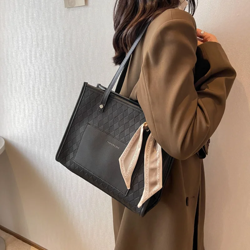 Women 2023 Trend Design Commuter Work A4 Shoulder Side Bag Office Ladies Handbags Toptrends 3 Layers Large Leather Tote Bags For