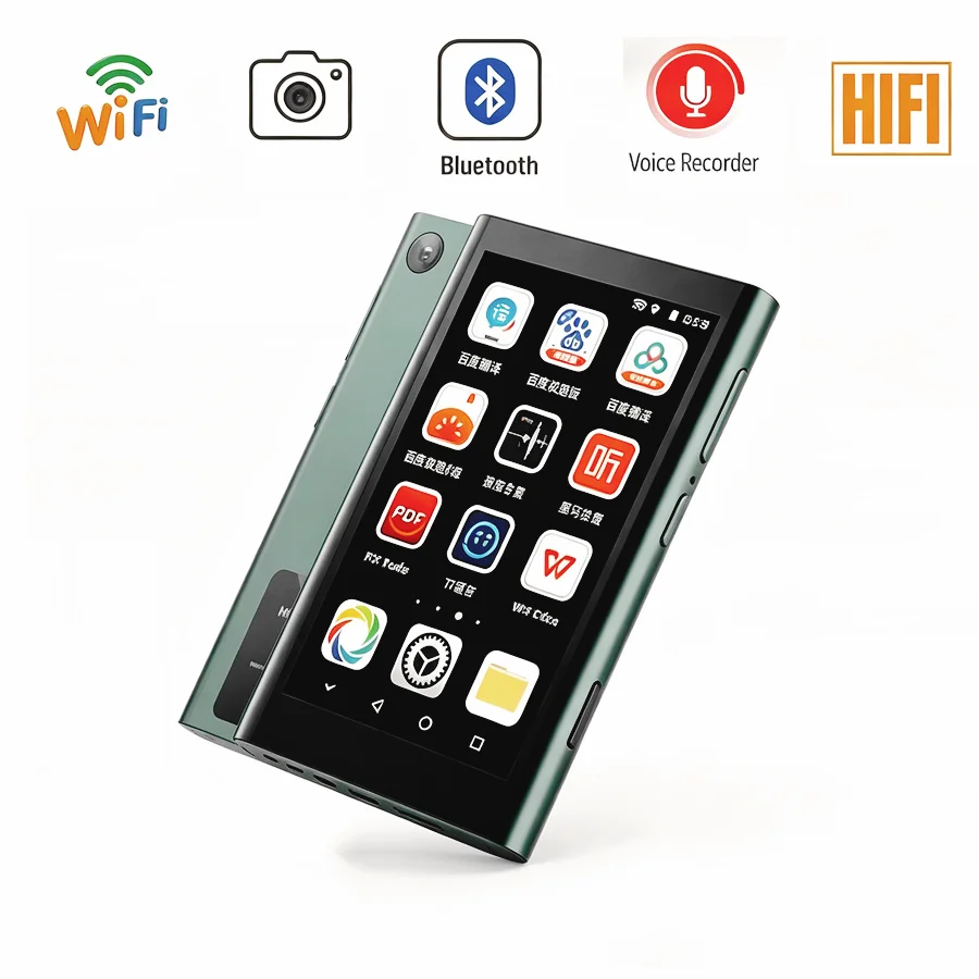 Rear 1300MP Camera Mp4 Player Bluetooth Wifi Android Full Touch Screen Hifi Music Recorder Video Mp3 Player 16GB With Speaker